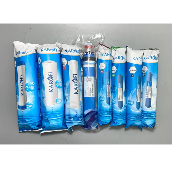 Trọn bộ Combo 8 lõi lọc nước Karofi chính hãng 12345678 - T33, Mineral, FarinFrared, Na