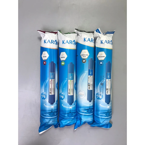 Combo màng RO đúc nguyên khối 100 GPD và 4 lõi chức năng T33, Mineral, Orp, Nano cho máy Karofi