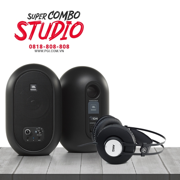 Combo KM Loa kiểm âm JBL 104 SET-BT + Tai nghe AKG K72 - Hàng Chính hãng PGI