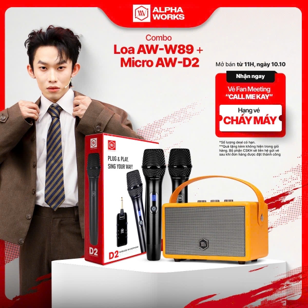 [Alpha Works x Kay Trần] Combo Loa Alpha Works W89 + Micro Alpha Works D2_Tặng vé FMT 