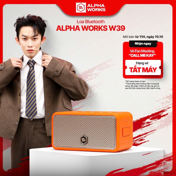 [Alpha Works x Kay Trần] Loa Bluetooth Alpha Works W39_Tặng vé FMT 