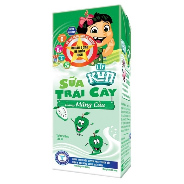 Sữa trái cây KUN vị mãng cầu 180ml