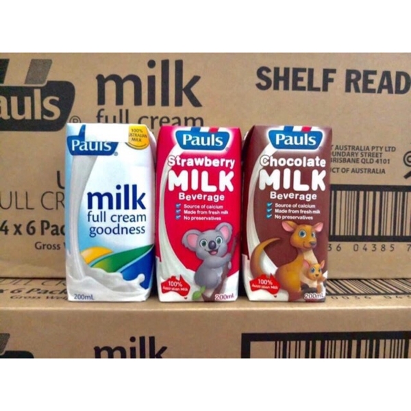 Mix 3 vị sữa tươi Pauls 200ml