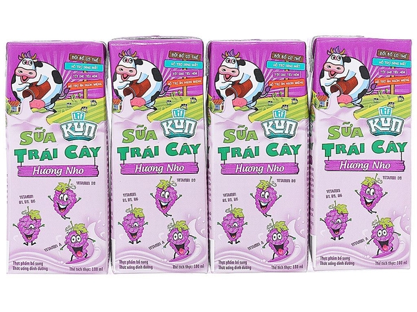 Sữa trái cây KUN vị nho 180ml