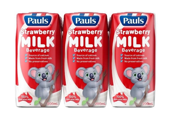 Sữa tươi Pauls vị dâu 200ml