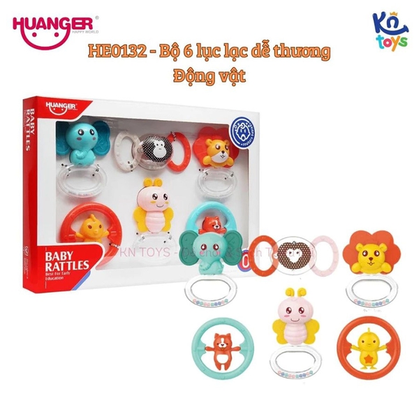 Đồ Chơi Huanger - Bộ 6 Lục Lạc Dễ Thương (Chịu Được Nhiệt Độ Sôi Của Nước) HE0132