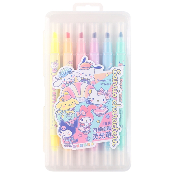 Vỉ 6 Bút Nhớ Dòng GUBKT84585 2 Đầu Sanrio