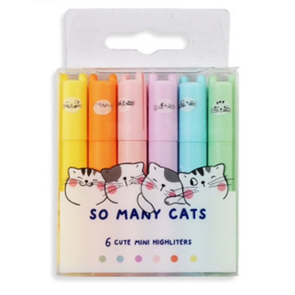 Bút Nhớ Dòng M&G Bộ Highliters AHM22575 So Many Cat (6 Màu/Vỉ)