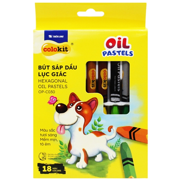 Bút Sáp Dầu Lục Giác Hexagonal Oil Pastels - Colokit OP-C030 18 Màu