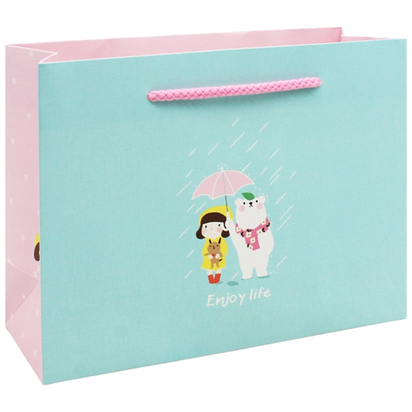 Túi Giấy Hoa Văn 3D MI Ngang Size M