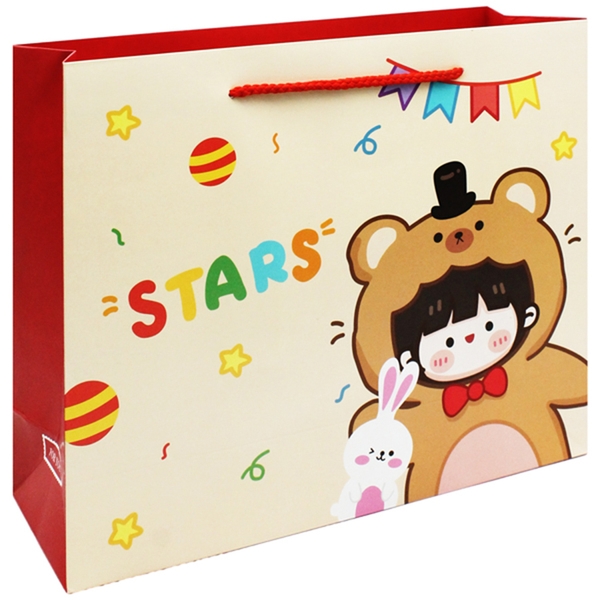 Túi Giấy Hoa Văn 3D MI Ngang Size XL