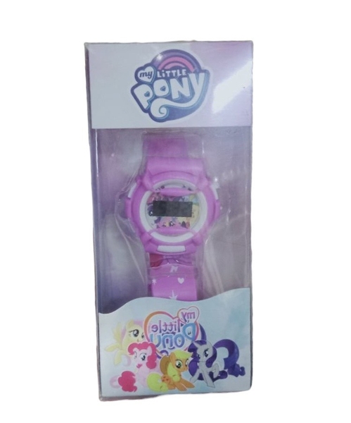 Đồng Hồ Đeo Tay Cho Bé Nhựa Mặt Số Điện Tử Kèm Hộp Nhựa Trong My Little Pony Họa Tiết 3D - Hồng