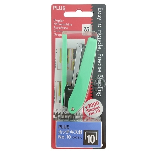 Dập Ghim Plus ST-010EH (30.017 Xanh) Kèm Ghim (M06.018AS)
