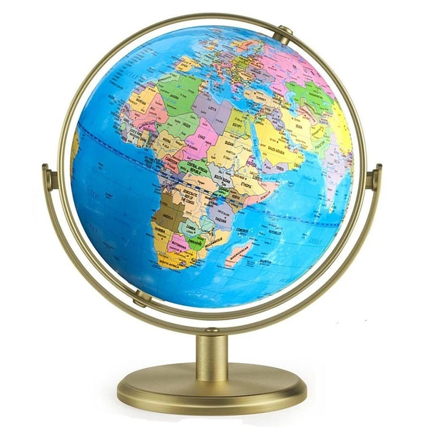 Địa Cầu 30 Đế Mạ Đồng Trục Xoay 720 Độ