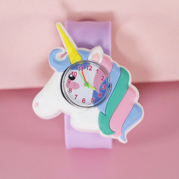 Đồng Hồ Đeo Tay Cho Bé Dây Silicone Tự Cuốn Animal Unicorn Dễ Thương