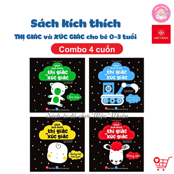 Combo 04 quyển Sách Tương Tác Kích Thích Thị Giác và Xúc Giác (0 - 3 Tuổi) - Đinh Tị Books