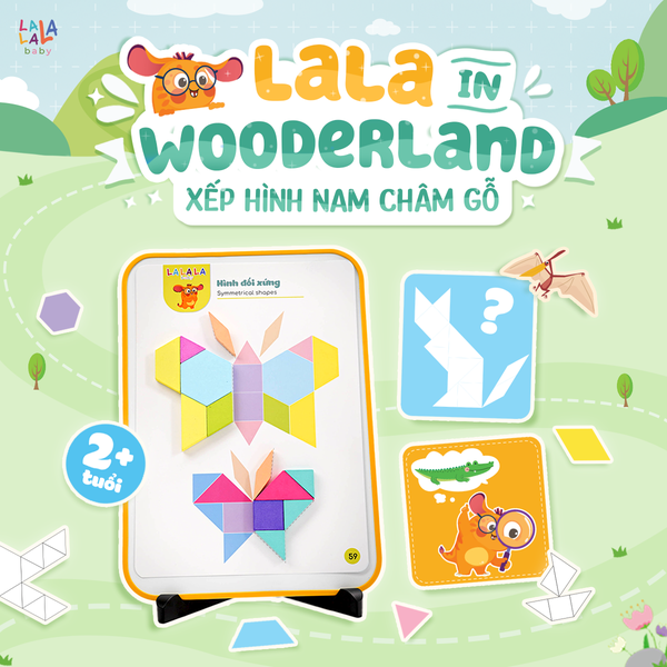 Đồ chơi xếp hình nam châm LalaWooderland bằng gỗ cao cấp phát triển tư duy sáng tạo logic cho bé - Lalala baby