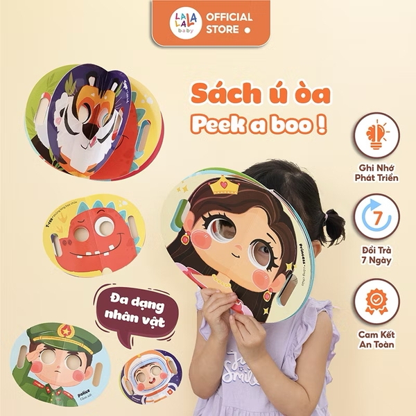 Combo 02 cuốn Sách ú oà Peek a boo Ai đây nhỉ thú vị - kích thích trí tưởng tượng phát triển khả năng ghi nhớ Lalala baby