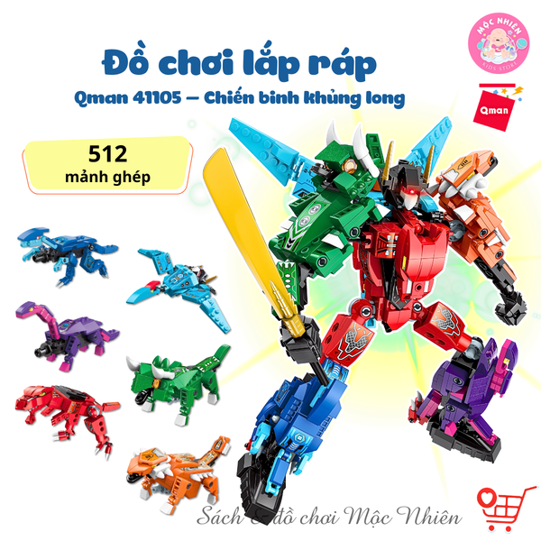 Đồ chơi lắp ráp Qman 41105 - Chiến binh khủng long