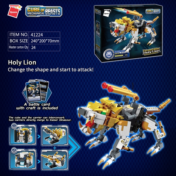 Đồ chơi lắp ráp Qman 41224 - Robot mãnh thú biến hình Cube of Mechanical Beasts