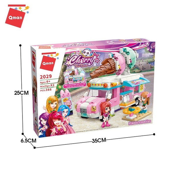 Đồ chơi lắp ráp, xếp hình Qman 2029 - Xe kem (388 Mảnh Ghép) - Dành cho bé từ 6 tuổi
