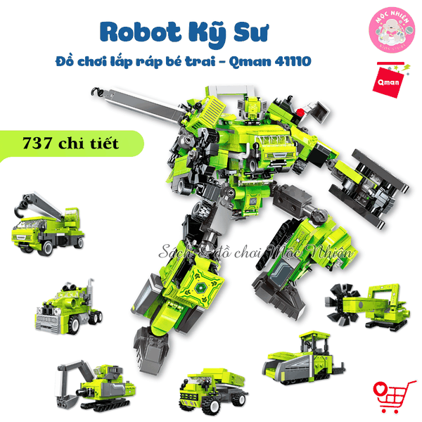 Đồ chơi lắp ráp Qman 41110 - Robot Kỹ sư (737 chi tiết) - Dành cho bé trai từ 6 tuổi