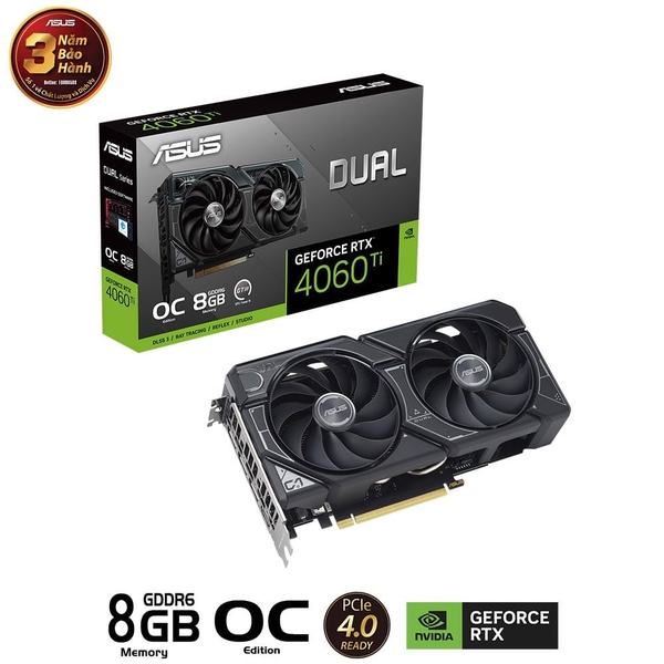 ASUS Dual GeForce RTX 4060 Ti OC Edition 8GB GDDR6