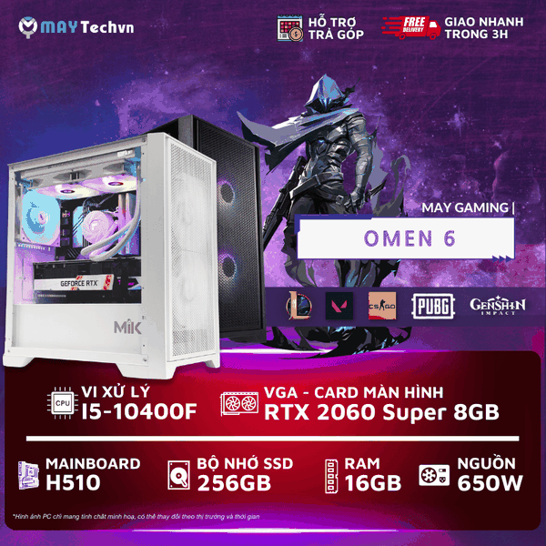 I5-10400F/16GB/RTX 2060Super 8GB/ 256GB SSD | PC GAMING OMEN 6