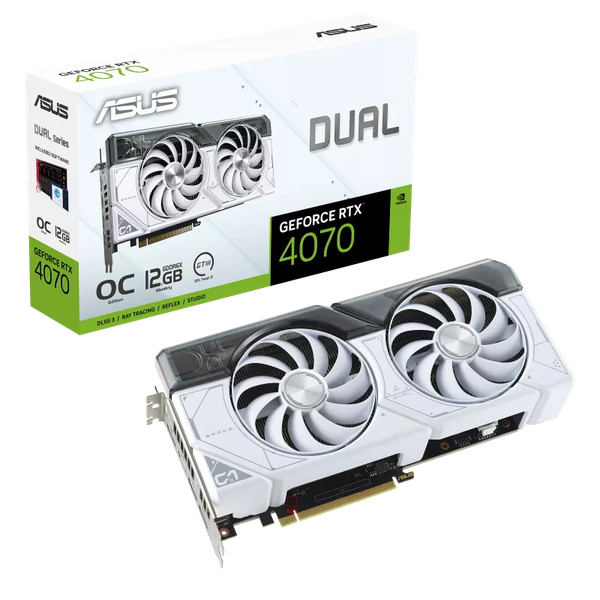 ASUS Dual GeForce RTX™ 4070 White OC Edition 12GB GDDR6X