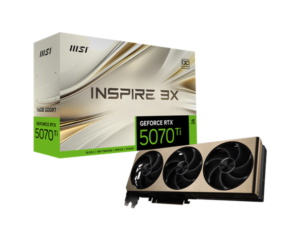 Card màn hình MSI GEFORCE RTX 5070 Ti 16GB INSPIRE 3X OC PLUS