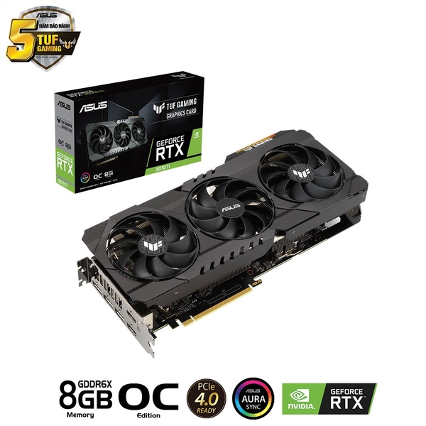 CŨ (2HAND) ASUS TUF Gaming GeForce RTX 3070 Ti O8G GDDR6