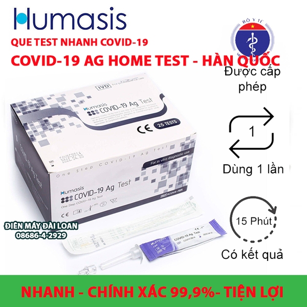 Que thử covid nhanh HUMASIS Hàn Quốc
