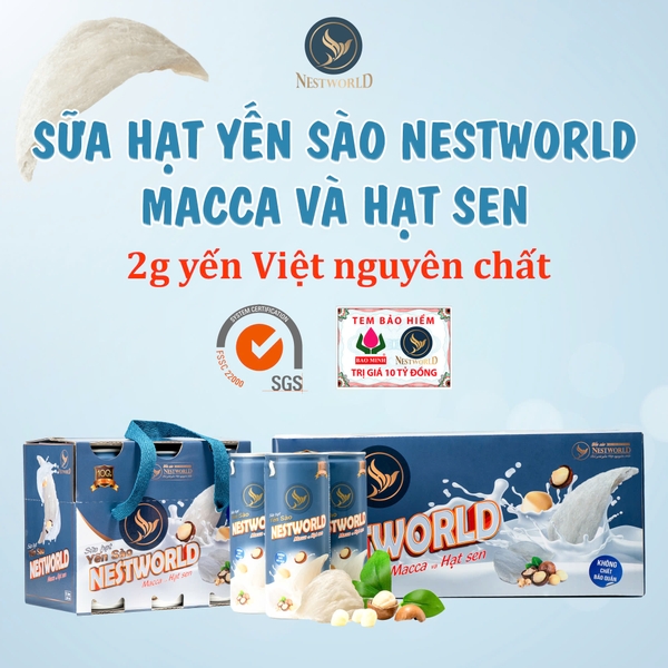 SỮA HẠT YẾN SÀO NESTWORLD MACCA VÀ HẠT SEN