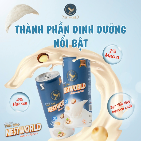 SỮA HẠT YẾN SÀO NESTWORLD MACCA VÀ HẠT SEN