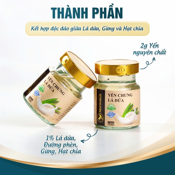 [SET 6 HŨ] YẾN CHƯNG LÁ DỨA NESTWORLD