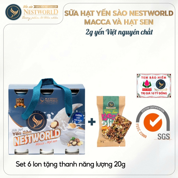 SỮA HẠT YẾN SÀO NESTWORLD MACCA VÀ HẠT SEN
