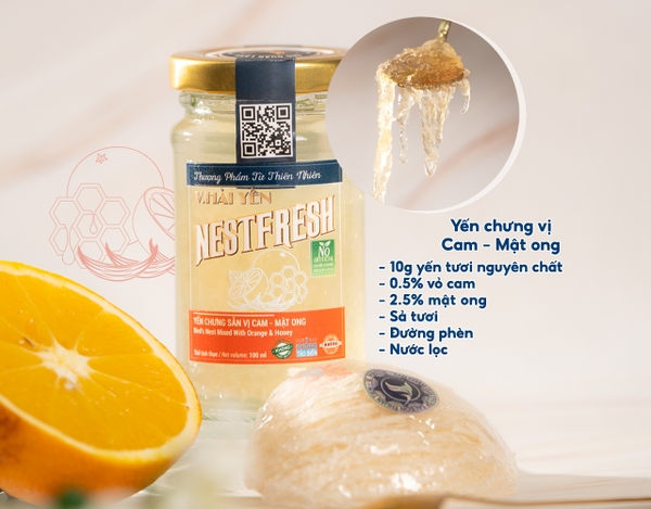 [Hỏa tốc HCM] Yến chưng tươi thanh trùng Nestfresh100ml - Vị Cam - Mật Ong