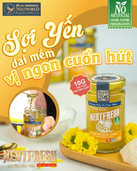 [Hỏa tốc HCM] Yến chưng tươi thanh trùng Nestfresh100ml - Vị Hoa Cúc – Saffron