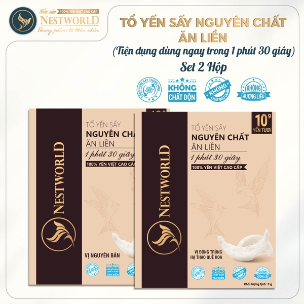 [Mới] Combo 2 Hộp 1 Thanh Tổ Yến Sấy Nguyên Chất Ăn Liền NESTWORLD