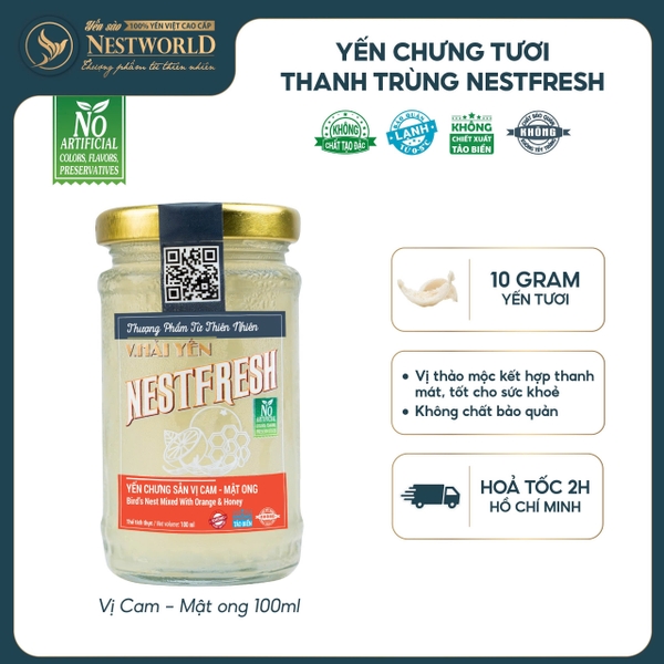 [Hỏa tốc HCM] Yến chưng tươi thanh trùng Nestfresh100ml (10gram yến)
