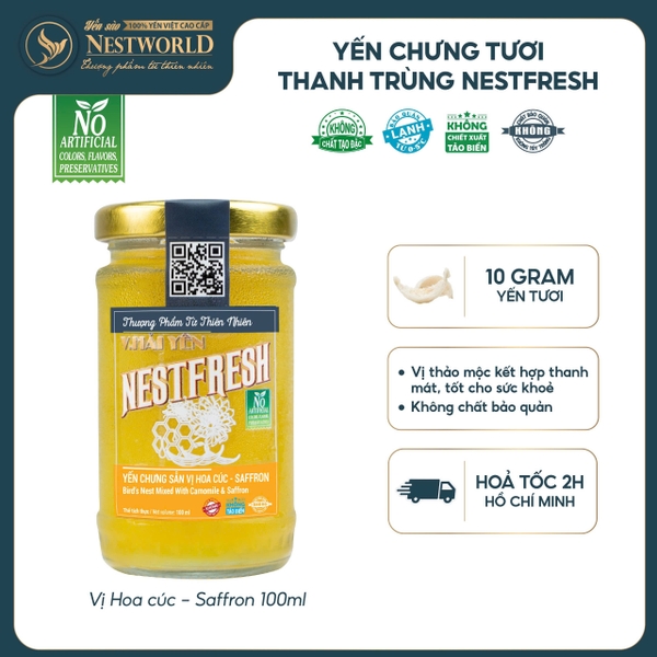 [Hỏa tốc HCM] Yến chưng tươi thanh trùng Nestfresh100ml - Vị Hoa Cúc – Saffron