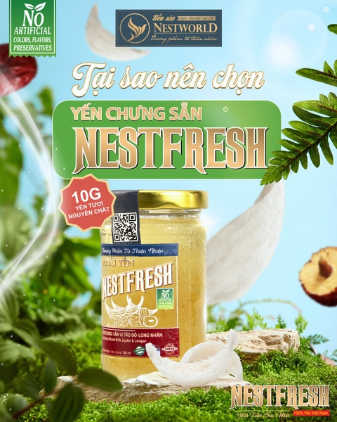 [Hỏa tốc HCM] Yến chưng tươi thanh trùng Nestfresh100ml - Vị Táo Đỏ Long Nhãn