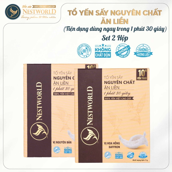 [Mới] Combo 2 Hộp 1 Thanh Tổ Yến Sấy Nguyên Chất Ăn Liền NESTWORLD