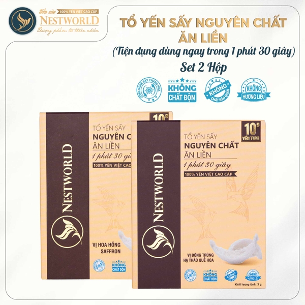 [Mới] Combo 2 Hộp 1 Thanh Tổ Yến Sấy Nguyên Chất Ăn Liền NESTWORLD