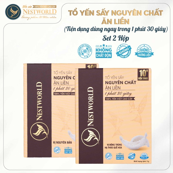 [Mới] Combo 2 Hộp 1 Thanh Tổ Yến Sấy Nguyên Chất Ăn Liền NESTWORLD