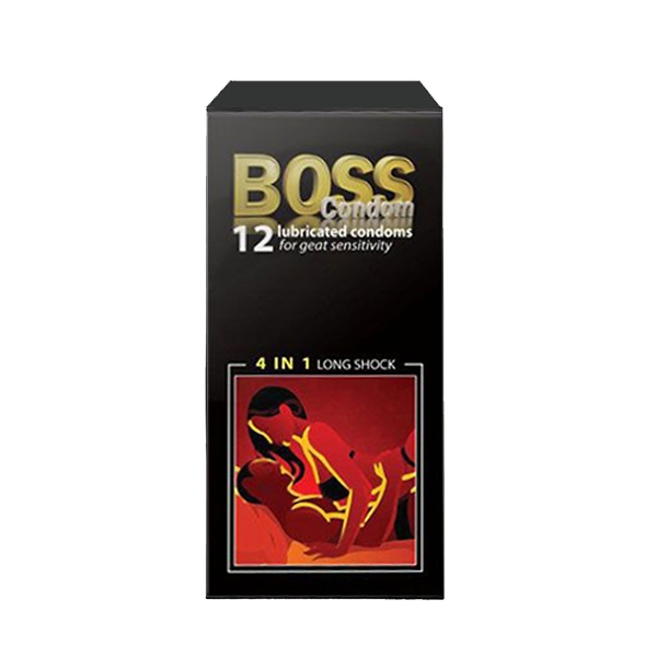 Bao cao su Boss 4in1 Long Shock (Hộp 12 bao)