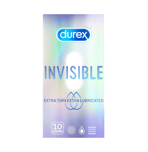 Bao cao su Durex Invisible Extra Thin Extra Lubricate - Hộp 10 Cái