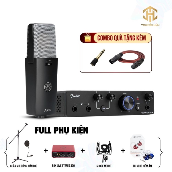 Combo Thu Âm AKG C114 + Fender Quantum LT4 (Boxlive 379)