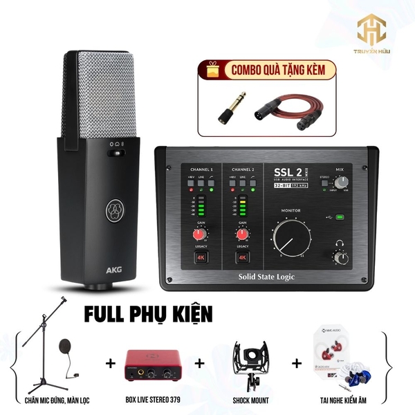 Combo Thu Âm Livestream AKG C114 + SSL 2 MKII (Boxlive 379)