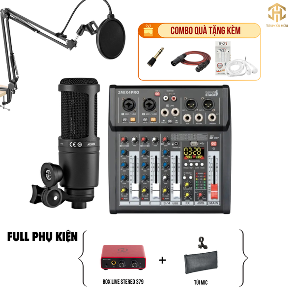 Combo Livestream Italian Stage 2MIX4 Pro+ Micro AT2020 (Boxlive 379)